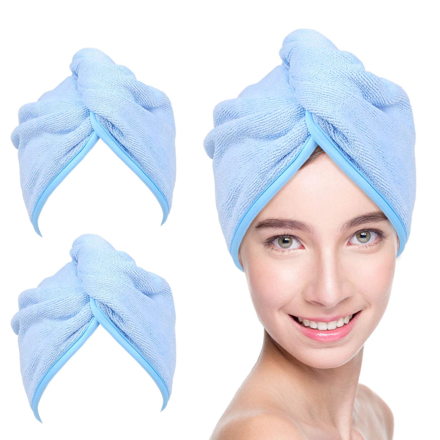 Details about   5 Pack Hair Drying Caps Microfiber Extreme Soft  Ultra Absorbent Fast Drying 