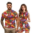 thumbnail image 2 of KUIFORTI Matching Golf Shirts for Couple Red Tropical Floral Moisture Wicking Matching Couple Sport Shirts Woman Golf Sport Cloth Set with Pocket Built in Shorts Keep Cool in Hot Weather, 2 of 7