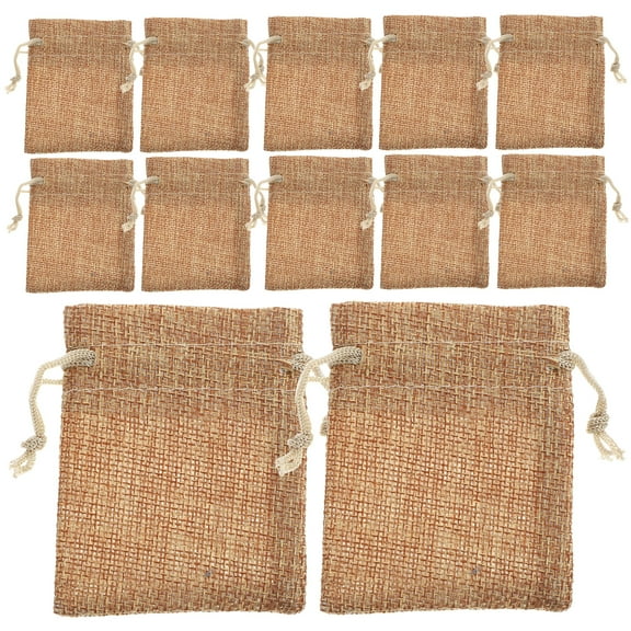 50 Pcs Gift Bag Small Bags Burlap Cloth Crafts Wedding Flax