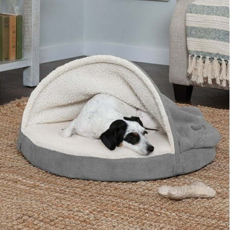 FurHaven Pet Products Orthopedic Burrow Pet Bed for Dogs & Cats, Gray, 26-Inch