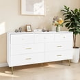 thumbnail image 2 of Tcbosik Large Storage Dresser, Modern Chest of Drawers, Clothes Organizer with 7 Drawers for Bedroom, Living Room, Easy Assembly, Matte White, 2 of 9