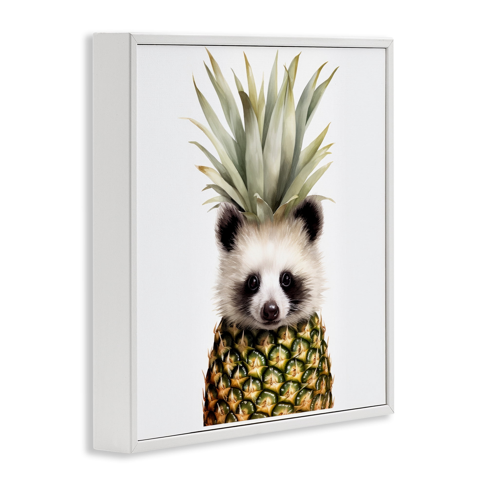 Stupell Industries Pineapple Panda Cub White Framed Giclee Art, design by Lazar Studio