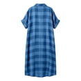 thumbnail image 4 of Wsysadlol Summer Dresses for Women Casual Plaid Print Button Up Shirt Dress Lightweight Breathable Half Sleeve Loose Long Tunic Plus Size Beach Cover Up And Loungewear, 4 of 5