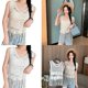 thumbnail image 2 of Hollowed Crocheted Sleeveless Round Neck Crop Tank Top for Women Summer Knitted Tassels Solid Camisole Beach Loose Vests, 2 of 4