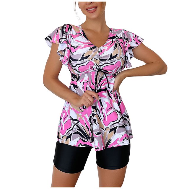 Elegante traje de baño informal con estampado de vendaje de cuerpo partido conservador para mujer OAVQHLG3B Store lin121212