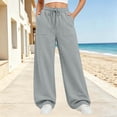 thumbnail image 4 of Horkkom Baggy Sweatpants Wide Leg Solid Color Casual Drawstring Pants Soft Comfy Daily Sweatpants with Pockets L, 4 of 8