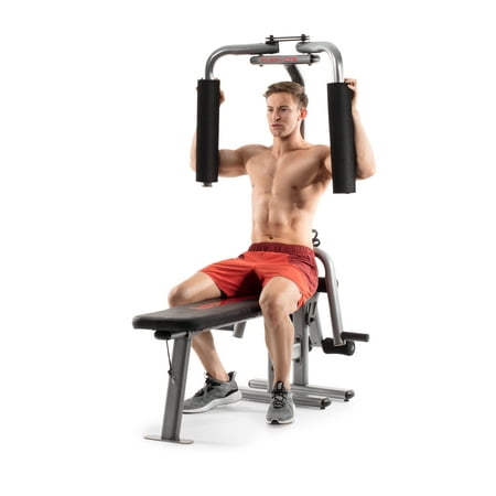 Weider Flex CTS Home Gym - Bench Press up to 200lb, Butterfly up to 100lb, Leg Developer up to 200lb with Space Saving (Best Leg Press Machine)
