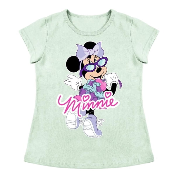 Playera Para Niña Disney Minnie Mouse Cuello Redondo Manga Corta Talla 6 Verde