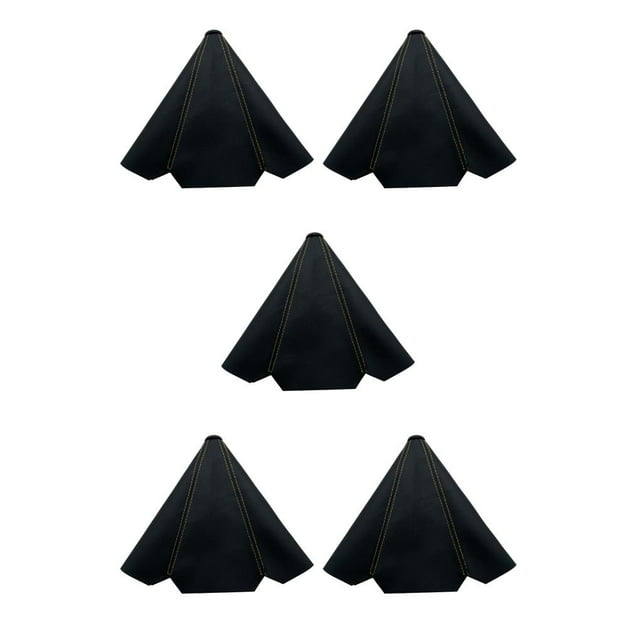 relayinert Car Shift Lever Collar Decoration Interior Shifter Boot Cover Automotive Knob Stick Modification Upgrading Control Yellow Line 5Set