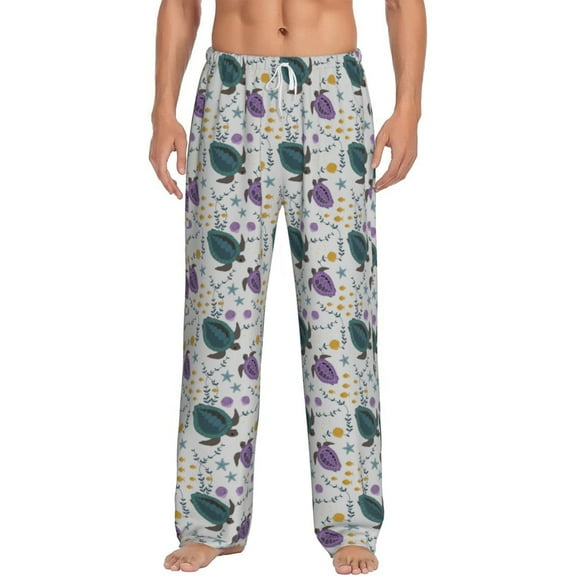 Hirioo Turtle for Men's PJ Pajama Pants Sleep Pants Men's Home Trousers with Pockets,S-3XL-XX-Large