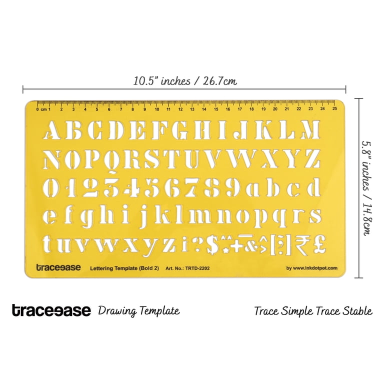 6mm Lettering Drawing Templates Lettering Stencils Set - 5mm 6mm 7mm Alphabet Number ...
