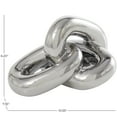 thumbnail image 3 of 11" x 6" Silver Ceramic 3 Link Chain Sculpture, by DecMode, 3 of 9