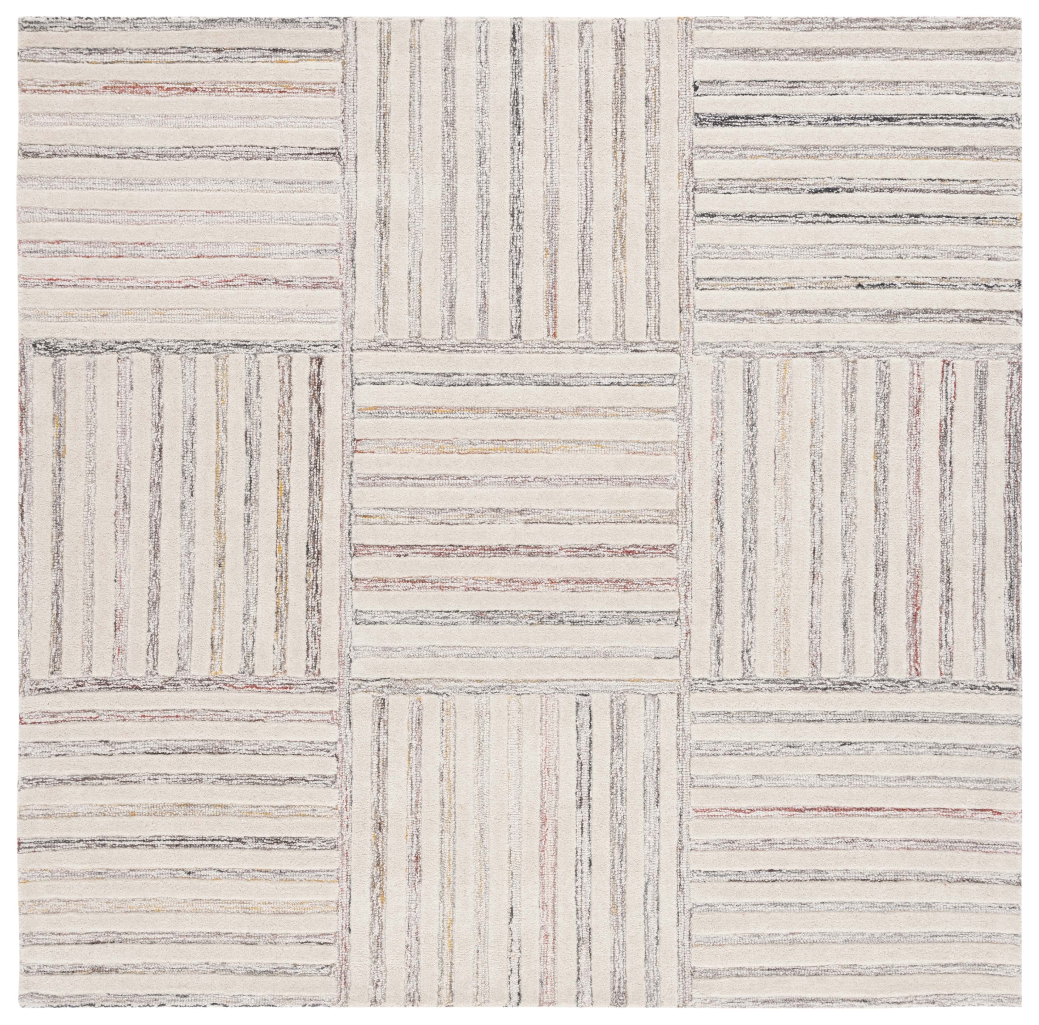Safavieh Metro Brenton Geometric Striped Area Rug, Red/Ivory, 6' x 6' Square