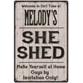 thumbnail image 1 of MELODY'S She Shed Sign Lady Cave Gift 8 x 12 Matte Finish Metal 108120082352, 1 of 1