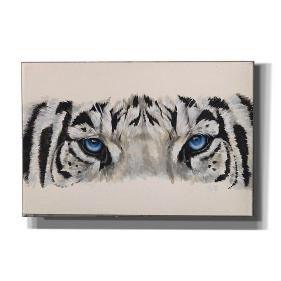 Epic Graffiti 'Eye-Catching White Tiger' by Barbara Keith, Canvas Wall Art, 18"x12"