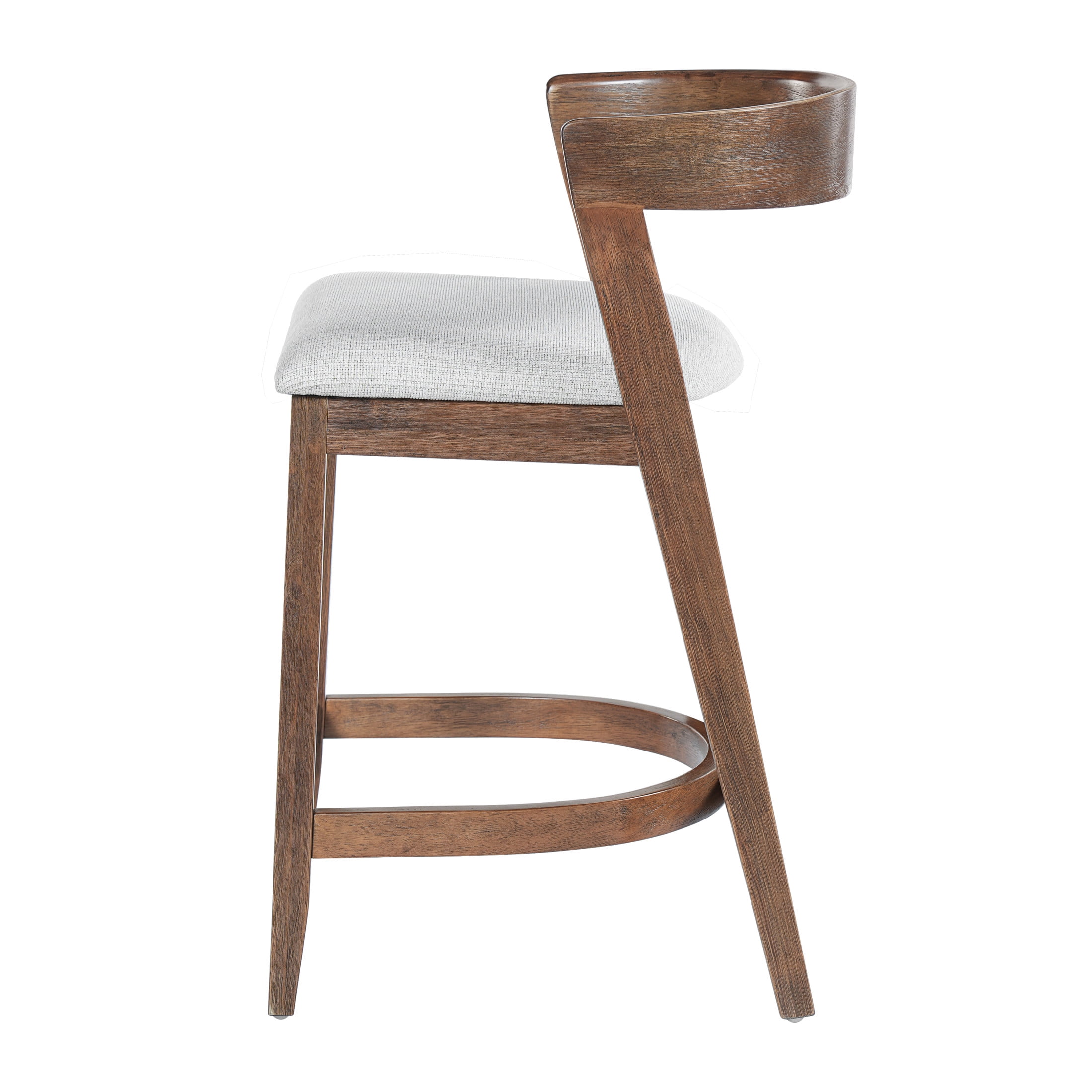 Christopher Knight Home 26" Seat Height Wooden Bar Stools, Upholstered Counter Stools for Kitchen Island, Walnut, Set of 2