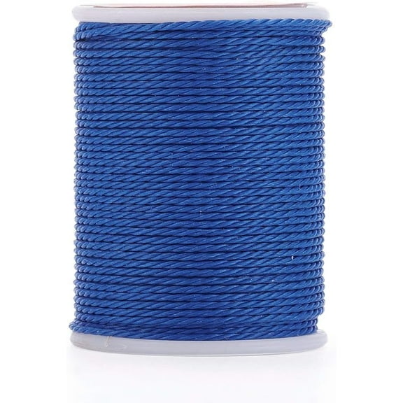 1 Roll 12.02 Yards(11m) 1mm Waxed Polyester Cord Bead Thread Round Waxed Polyester Cord Taiwan Waxed Cord Stringing Materials for DIY Bracelets Necklace Beading Jewelry Making and Crafts Blue