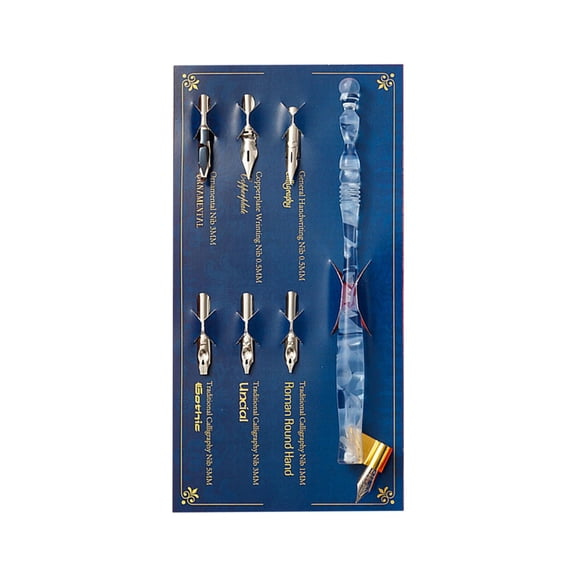 JUNTEX Retro Manga Calligraphy Dip Pen Holder 6 Nibs for Lettering Skiching Drawing