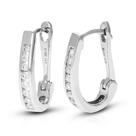 Vir Jewels 1/4 CTTW Lab Grown Diamond Hoops Earrings in Sterling Silver With Latch Backs For Women