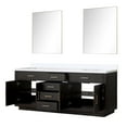 thumbnail image 3 of Shelter 84 in W x 22 in D Black Oak Double Bath Vanity, White Quartz Top and 36 in Mirrors, 3 of 6
