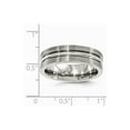 thumbnail image 6 of Grey Titanium Ring Band Wedding Standard Flat Grooved, 6 of 6