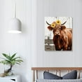 thumbnail image 3 of Nawypu Sunflower Highland Cow Wall Art: Funny Farm Animal Canvas Picture Painting, Rustic Farmhouse Artwork Decor Bathroom Decoration, Cute Brown Cattle Poster Print for Home Kitchen 16x20 inch, 3 of 4