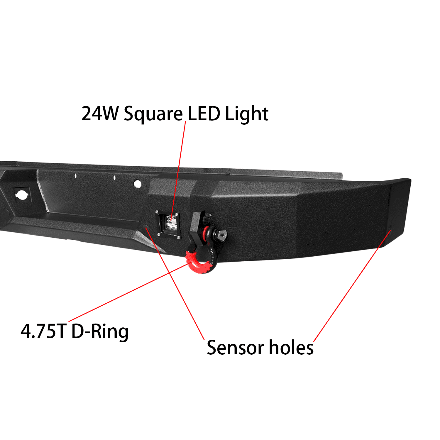 TIOYAR Steel Front and Rear Bumper for 2009-2014 Ford F150 (Not fit Raptor) With Winch Plate&Lights (Black Texture)