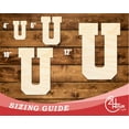 thumbnail image 3 of Unfinished Wood Varsity Team Font - U Shape 8" / 1/2", 3 of 3