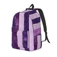thumbnail image 3 of Casual Canvas Backpack Without Interlayer Large Capacity Stick Bag Design For Outdoor Shopping Office Outdoor Sports Violet Violet Stripe_2 Small, 3 of 7
