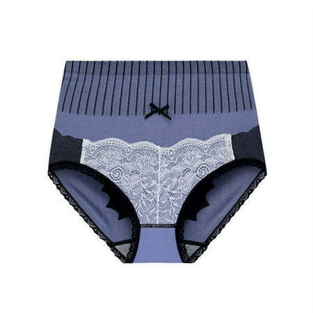 

Underwear For Women Plus Size Comfortable Lace Middle Waist Triangle Waist Closing And Lifting Underpants Panties 3 Pack