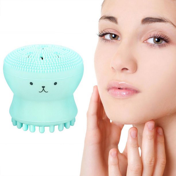 pequeño pulpo de silicona cepillo de limpieza facial profunda limpieza de poros exfoliante cepillo de lavado facial