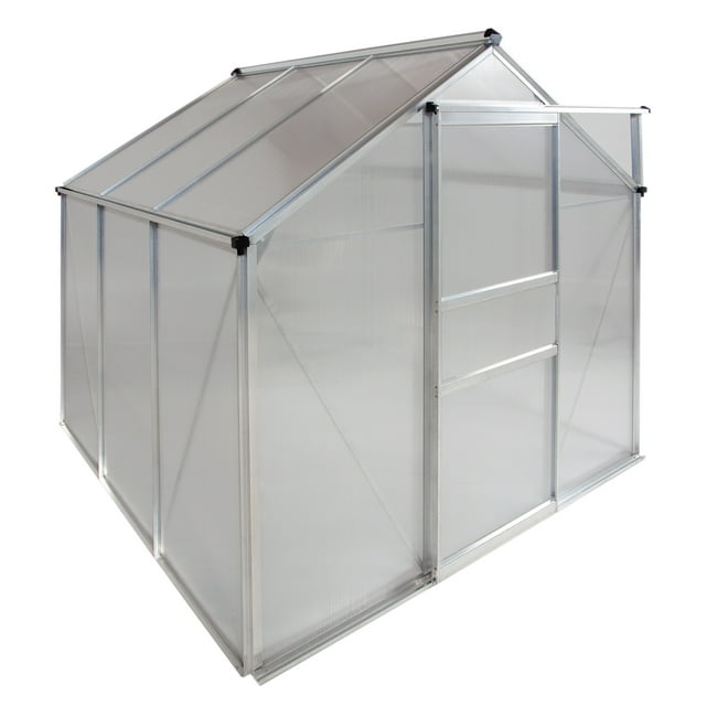 Ogrow Serre en Aluminium - Walk-In 6' X 6'- avec Porte Coulissante et Évent de Toit Réglable