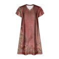 thumbnail image 5 of Ecqkame Summer Dresses for Women 2025 Casual Loose Flowy Midi Dress V-Neck Short Sleeve Party Dresses with Pockets 01-Red L, 5 of 8
