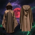thumbnail image 4 of Hvyesh Mens Womens Victorian Cloak Gothic Medieval Hooded Robe Renaissance Shakespeare Theater Cloak Witches Wizards Cape, 4 of 4