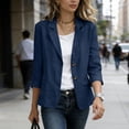 APEXFWDT Lightweight Blazer for Women Button Down Cropped Linen Jacket ...
