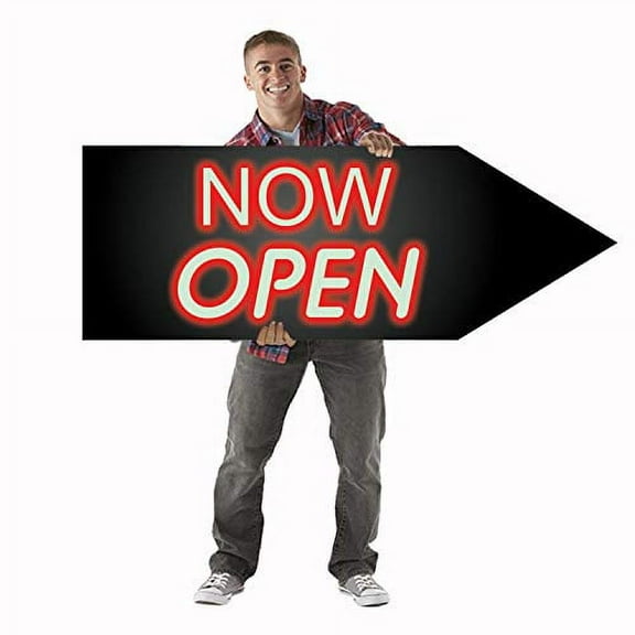 Giant Waver Sign Arrow for Street Waver, Sign Spinner and Business Advertising (Now Open)