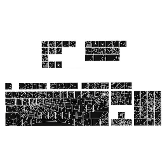 130pc/set Keycaps With Side Printed Spiders Web Design For 61 64 68 82 84 96 98 100 104 Mechanical Keyboards