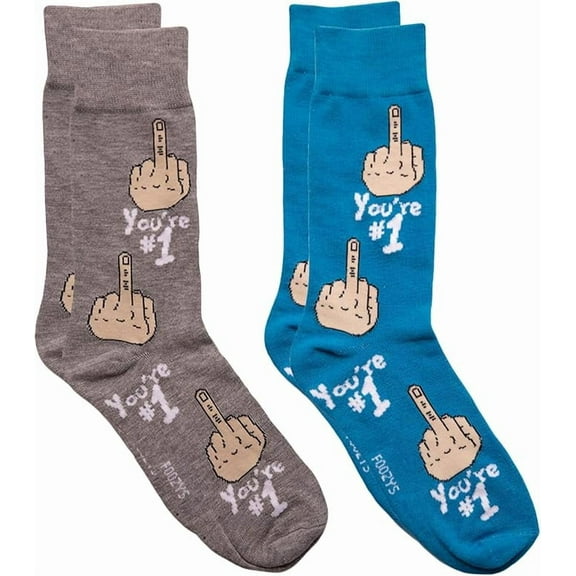 Foozys Mens Crew Socks | Late Night Party & Up to No Good Novelty Socks | 2 Pair (Youre #1)