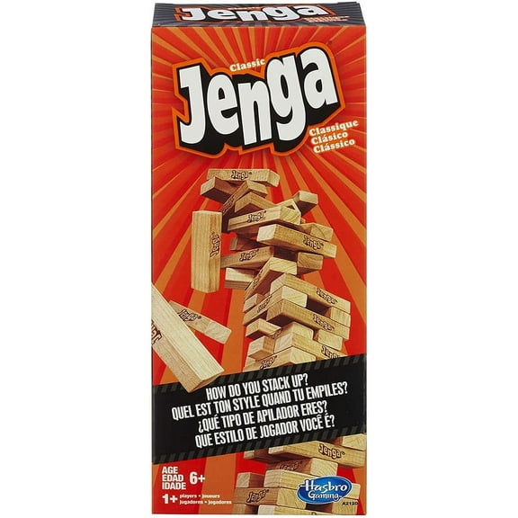 Jenga Stacking Game, Wood Multicolor, 2.2 oz, 1.73 x 6.26 x 7.99 inches