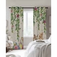 thumbnail image 4 of Easter Rabbits Blackout Curtains for Bedroom Living Room Darkening Curtains 84 Inch Length 2 Panels Set Cute Bunny Eggs Flowers Botanical Spring Beige Window Curtain Window Treatment Drapes 42"x84", 4 of 9