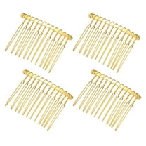 Unique Bargains No Slip Hair Side Combs Accessories Metal 2" Gold