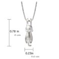 thumbnail image 2 of S925 Sterling Silver Cat Necklace Matte Silver Cat Pendant Collarbone Necklace, 2 of 3
