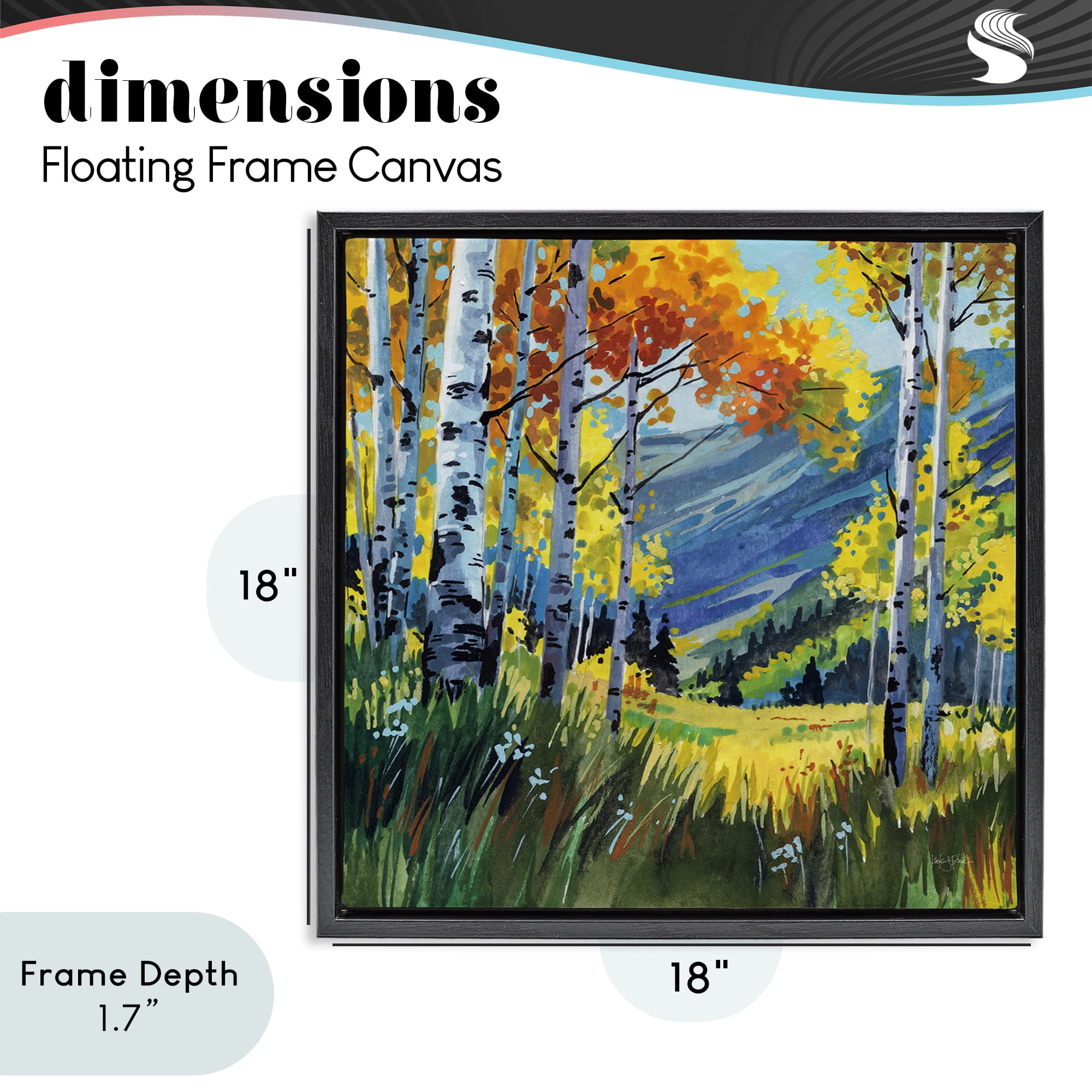Stupell Industries Autumn Golden Birch Grove Black Framed Floater Canvas Wall Art, design by Kate Jarvik Birch