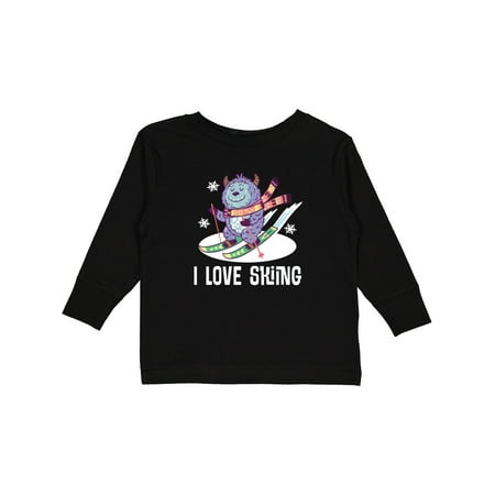 

Inktastic I Love Skiing Gift Toddler Boy or Toddler Girl Long Sleeve T-Shirt