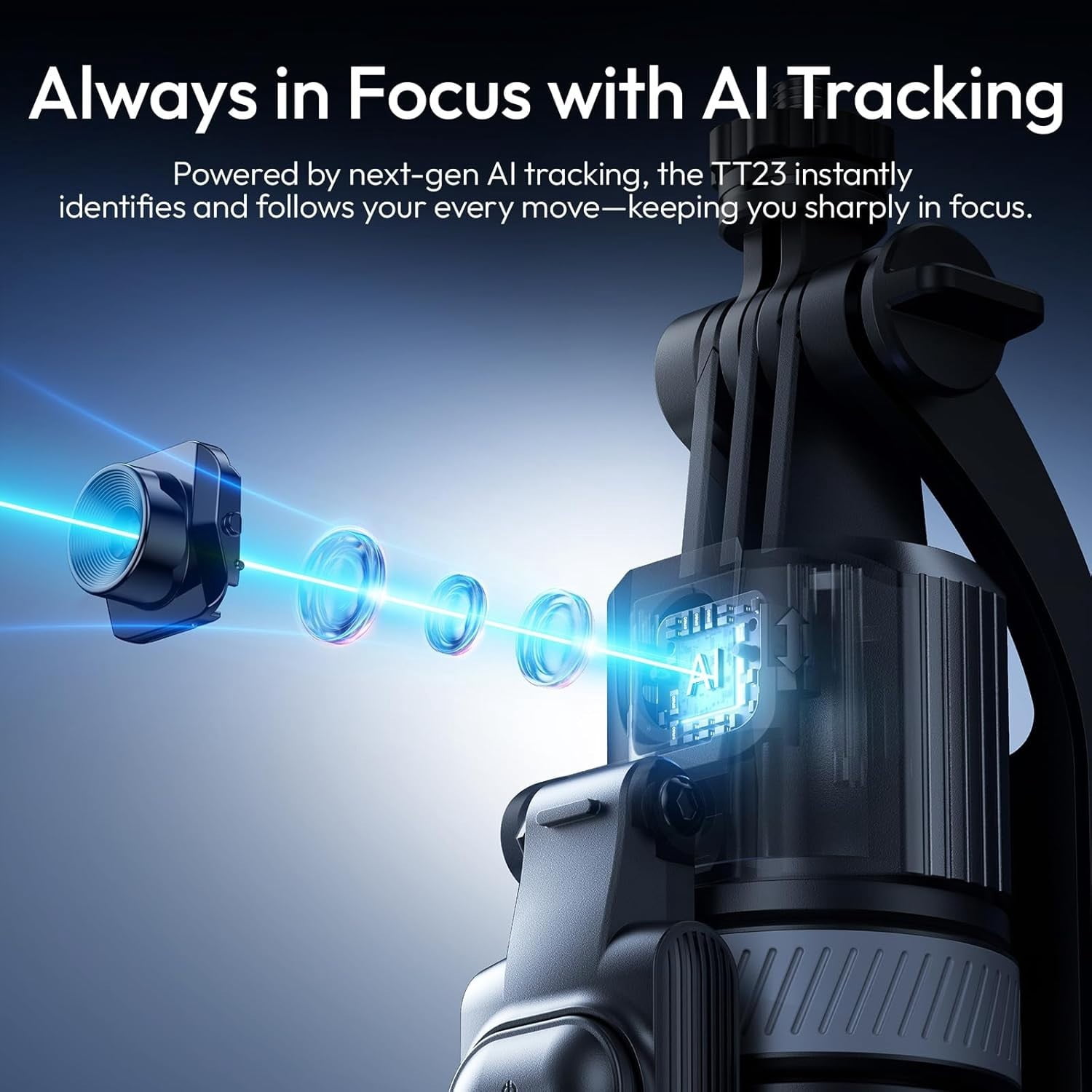 Ulanzi TT23 Auto-Tracking Selfie Stick Tripod Gesture Remote Control Travel Vlog
