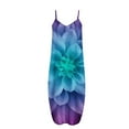 thumbnail image 4 of Robe Décontractée pour Femmes Été Sans Manches Grande Taille Longue Robe Maxi avec Poches Imprimé Floral Ample Robe de Plage Robe Bohème, 4 of 4
