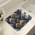 thumbnail image 4 of Yayeee Dish Drying Mat for Kitchen Counter 18" x 24" Microfiber Super Absorbent Coffee Decorative Pad, Blue Peacock Feathers Pattern, 4 of 9