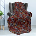 thumbnail image 4 of Abstract Soft Flannel Fleece Throw Blanket, Circular Spiral Oval Geometric Round with Swirls Retro Graphic, Cozy Plush for Indoor and Outdoor Use, 50" x 60", Multicolor, by Ambesonne, 4 of 5