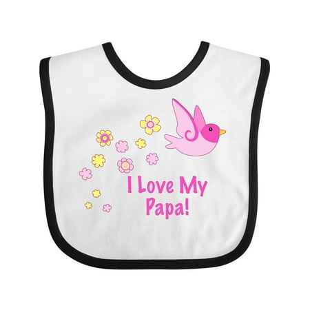 

Inktastic I Love My Papa! Gift Baby Girl Bib
