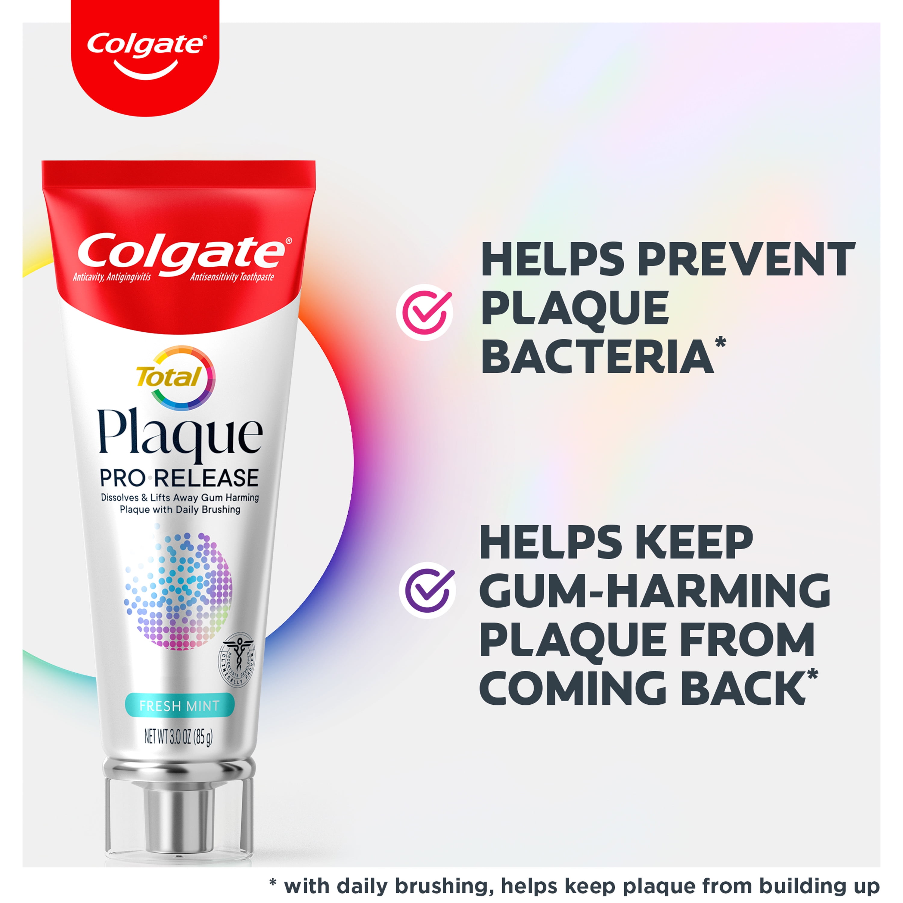 Colgate Total Plaque Pro Release Fresh Mint Toothpaste, 3 Oz Tube